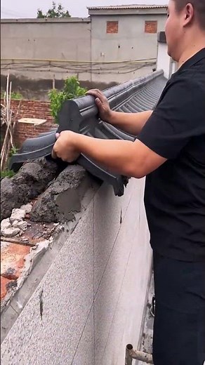 Black roof cap tile installation process