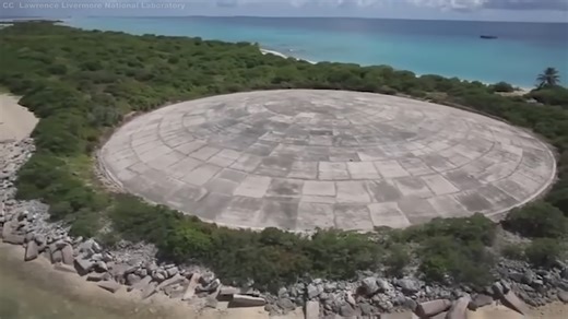 43 nuclear blasts left 111,000 cubic yards of waste under this cracking Pacific dome