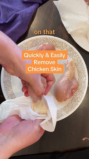 Chicken skin is great when crispy, but if you’re braising the chicken, or if you just want a healthier piece of chicken, then it’s time to lose the skin. Here’s how to take the skin off of chicken drumsticks quickly and easily. #chickenskin #healthychicken #removechickenskin #cookingtip