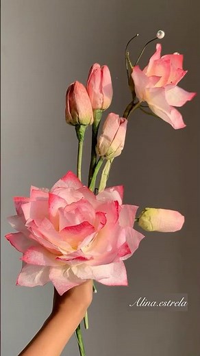 Aesthetic pink Flower | paper flower making | tissue paper flower | #craft #shorts