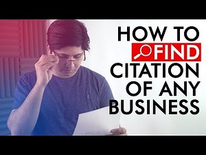 How To Find Citation Of Any Business | Citations From YouTube