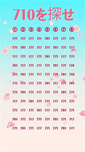 【IQテスト】脳がバグる残像の罠！「710」を3秒で見つけたら天才！🧠 1分で眠れる脳を呼び覚ますクイズ (Vol. 27) #脳トレ#脳活#クイズ#パズル#記憶力テスト#認知症予防