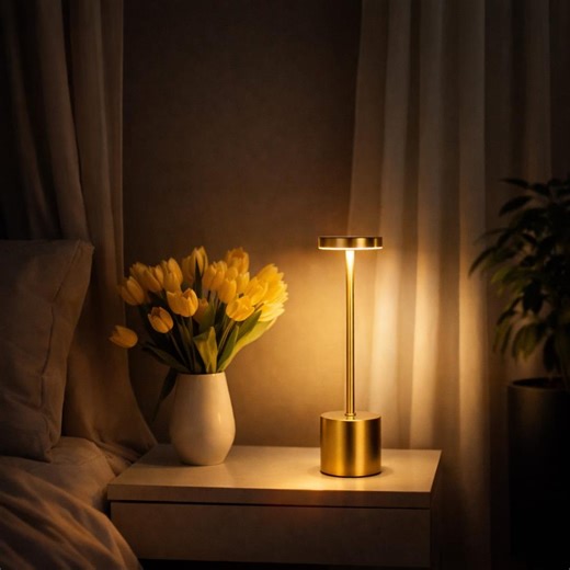 LED Rechargeable Touch Metal Table Lamp – 3 Color Dimmable Ambient Light - Etsy