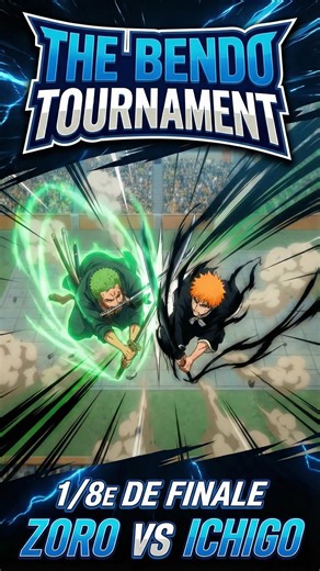 Bendo.Ai on Instagram: "Zoro vs Ichigo | 1/8e de finale du Bendo Tournament | Partie 1 ⚔️🔥 On y est. La 1re partie/4 de la prochaine affiche du Bendo Tournament ! Zoro entre dans l’arène. Ichigo lui fait face. Qui va survivre à ce 1/8e de finale ? 👀 Dites-moi en commentaire qui vous pensez va gagner ce combat. La Partie 2 arrive très vite. #BendoTournament #bendoai #zorovsichigo #zoro #ichigo"