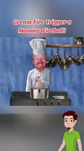 Grease Fire Trigger a Massive Fireball! #science #viralvideo #mythbusters #usa_tiktok #physics