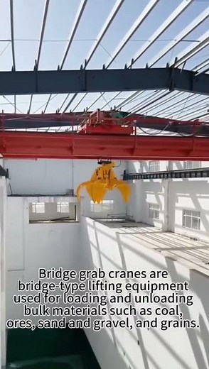 Grab Overhead Crane for Bulk Material Handling #industrialcrane #overheadcrane