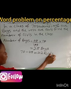 Word problem on percentage. #math #mathematics #mathtricks#maths #mathtutorial #basicmath #basicmathreview #viral #trending #educational #mathshortcut #mathhacks #tutorial #lovemath #mathematicstutorial #mathreview #reelsfb #fyp #foryoupage #foryouシ #foryou #kids #subtraction #mathtrick #learner #trend #trendingvideo #trendingnow #viralvideo #viralpage | Maths with Chinwendu