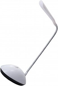 Foldable Table Lamp, White, Plastic, Battery Powered, LED, Desk Lamp for Reading