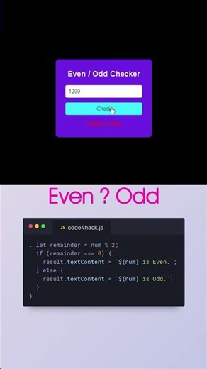 Even Odd javascript | web development | html css javascript #coding #webdesign #webdevelopment