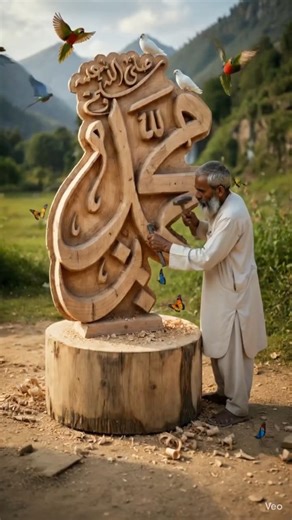 MUHAMMAD ﷺ NAME CALLIGRAPHY 😍 | BEAUTIFUL ISLAMIC ART ON WOOD (SATISFYING VIDEO)