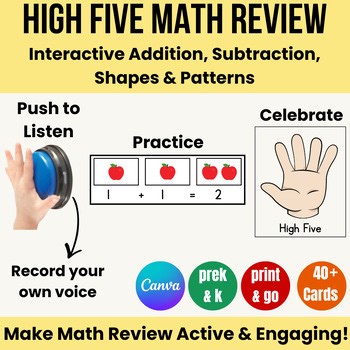 Pre-K & Kindergarten Math Review Centers | Addition, Shapes & Pattern Activities
