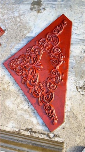 DIY Red Cement Tile – Unique Triangle Shape Design (Satisfying Build!)