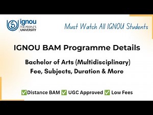 IGNOU BAM Programme Details, Eligibility, Fees Structure| Admission 2025 July Session #bamadmission