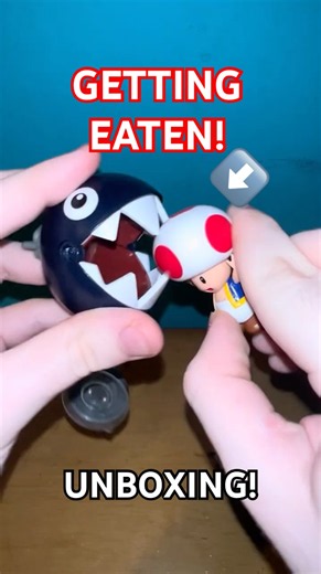 SUPER MARIO Mini TOAD UNBOXING! Eaten by Chain Chomp! #supermario #unboxing #figure #yt #shorts #fyp