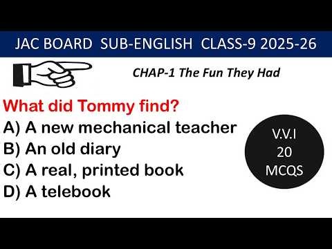 The Fun They Had MCQs | Class 9 Beehive Chapter 1 | Important Questions with Answers