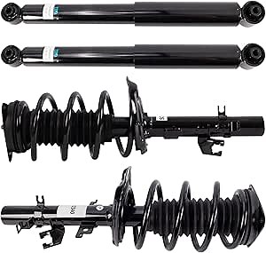 TRQ Front and Rear Complete Strut Assembly & Shock Absorber Kit Complete Strut & Coil Spring Assembly Compatible with 2016-2020 Nissan Rogue