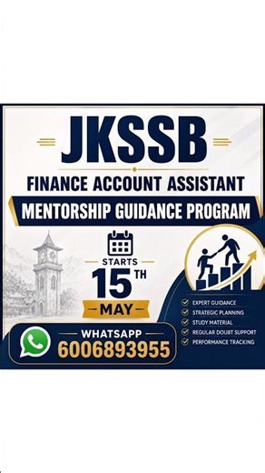 Finance Account Assistant - Mentorship Program 🔥| JKSSB FAA #jkssb #jkssbfaa #shorts