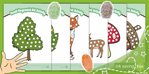 Forest Fingerprint Art Activity
