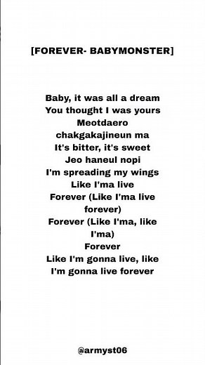 forever babymonster lyrics #viral #kpop #lyrics #babymonster #shorts #popular #fyp #explore #song