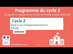 6. ECRITURE (Français) - Programme Cycle 2 (CP-CE1-CE2) p15 à 18