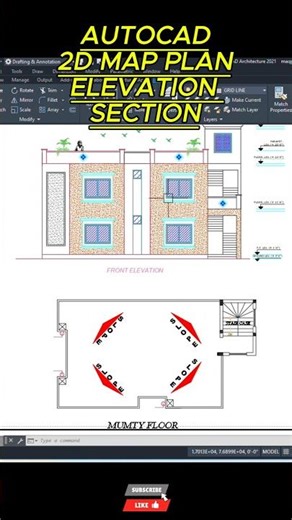 How to Draw Map Plan|Elevation & Section in AutoCAD