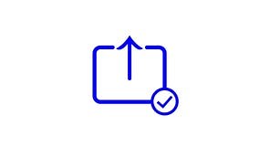 Blue Share Icon with Checkmark Symbol Indicating Successful Upload or Action Stock Video - Video of tick, upload: 390934835