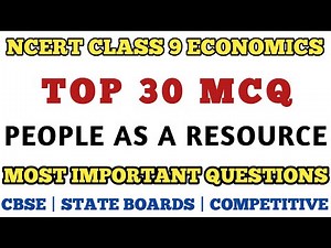 Best MCQ Class 9 People as Resource | Class 9 Economics Chapter 2 | mcq economics class 9 #mcqncert