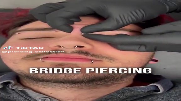 **Must watch!** 😱 BRIDGE PIERCING #piercing #satisfying #fyp