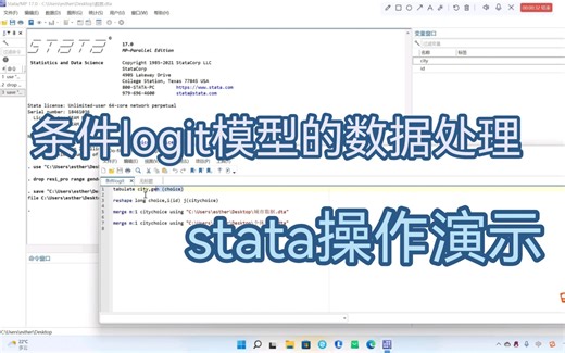 条件logit模型、混合logit模型数据处理的stata操作演示