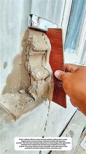 Perfect Decorative Plaster Molding Restoration Technique | Satisfying Wall Repair Process