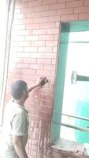 3× 9 ki red colour ki Patti wall cladding