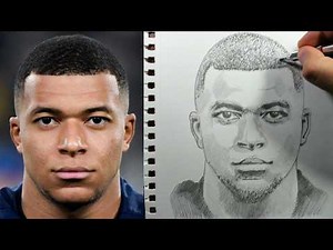 How to Draw Kylian Mbappe Step by Step - Pencil Portrait