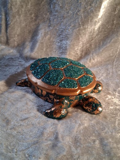 Turtle Jewelry/trinket Box, Hand Made, Hand Painted - Etsy