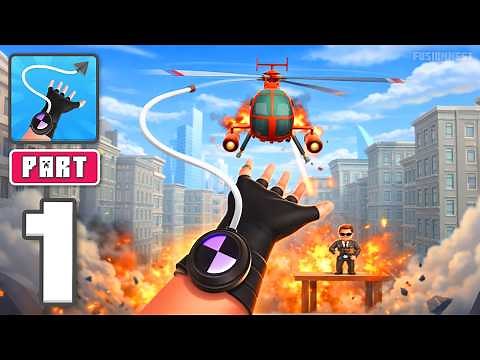 Ropeman 3D - Gameplay Walkthrough Part 1 - Swing Smart Catch Foes (iOS, Android)