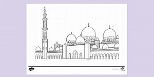 Sheikh Zayed Grand Mosque Colouring Sheet
