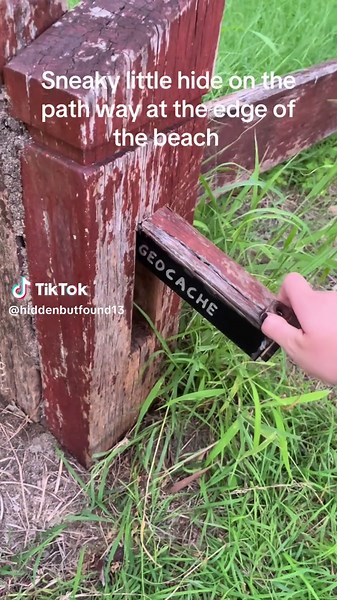 Clever Geocache Hide at Beach Pathway