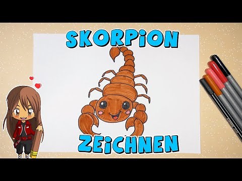 Skorpion einfach malen für Kinder | ab 7 Jahren | Malen mit Evi | deutsch