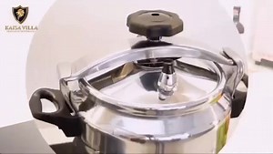 KAISA VILLA CODE: KV-909 (9 LITERS 26CM) CODE: KV-911 (11 LITERS 28CM) PRESSURE COOKER -The New & Modern Concept Braising Cooking -Pressure Cooker is a Sealed Chamber that Traps the Steam Generated as its Contents are Heated. As Steam Builds, Pressure Increases, Driving the Boiling Point of Water Past 212°F. In General, this Higher Temperature Shortens Cooking Times & Due to a Lack of Evaporation, it Extracts Flavor more Efficiently from Foods so it will be Cooked well & will Taste more Deliciou