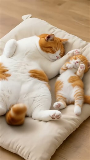 Heartwarming Cat Cuddles Kitten | Cutest Nap Ever! #trend #wow #shorts