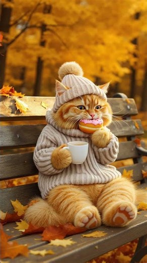 Morning Coffee with a Cat ☕🍩🐱 | Cutest Café Break Ever!