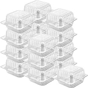 Amazon.com: Axe Sickle 50 Count Clear Plastic Hinged Take Out Containers Clamshell Takeout Tray Food Clamshell Containers Outside Diameter for Dessert, Snacksetc, Cakes Slice, Cookies, Salads: Industrial & Scientific