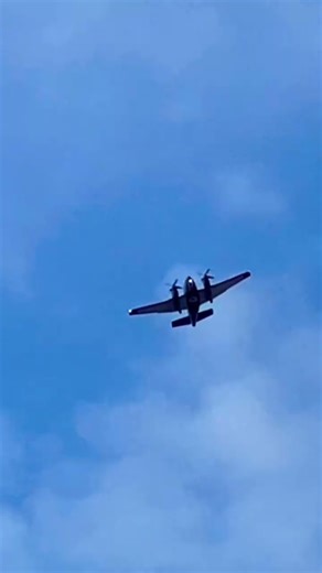 Propeller airplane ✈️ flying overhead
