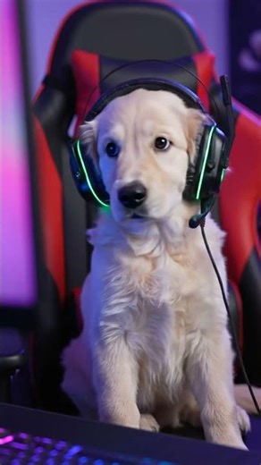Dog 🐶 playing video games #puppy
