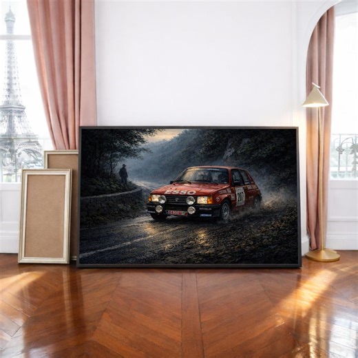 Samba Nostalgie – Vintage Rally Car at Dawn, Classic Motorsport Wall Art - Etsy
