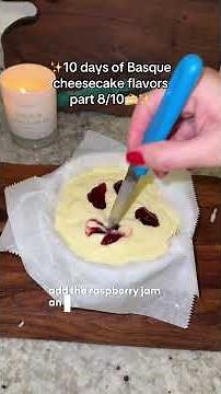 Raspberry white chocolate Basque cheesecake recipe in description & comments #basquecheesecake