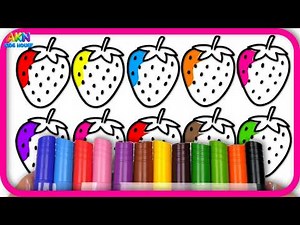 🍓🍓🍓 Learn Colors & Draw Fruits | Big Marker Coloring for Kids 🎨