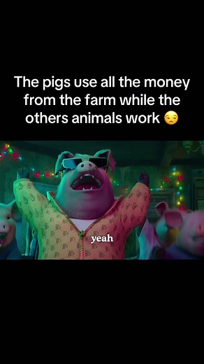 The pigs hog all the money for themselves and party, while the other animals slave away on the farm 😒 It’s called ‘Animal Farm’ by Angel Studios, and it’s now in theaters! #animalfarm #georgeorwell #moviestowatch #newmovies #animationtiktok