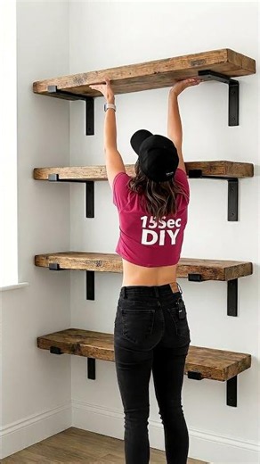 Bathroom Wooden Shelf Decoration Idea