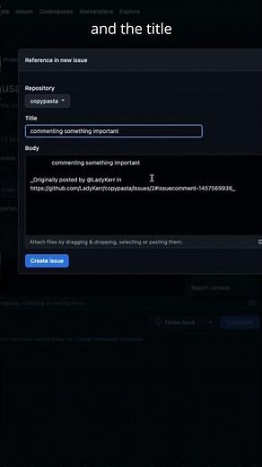 How to create a new issue from a comment!