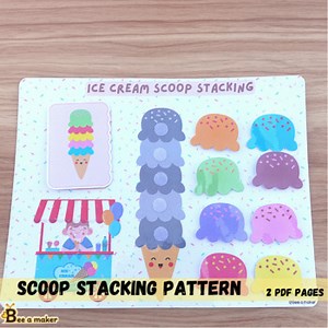 Ice cream scoop stacking pattern